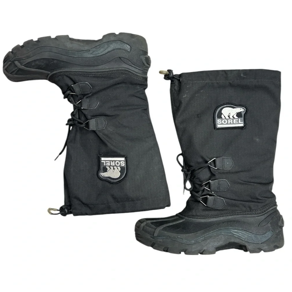 Sorel Glacier black insulated tall winter snow boots 7 250cm